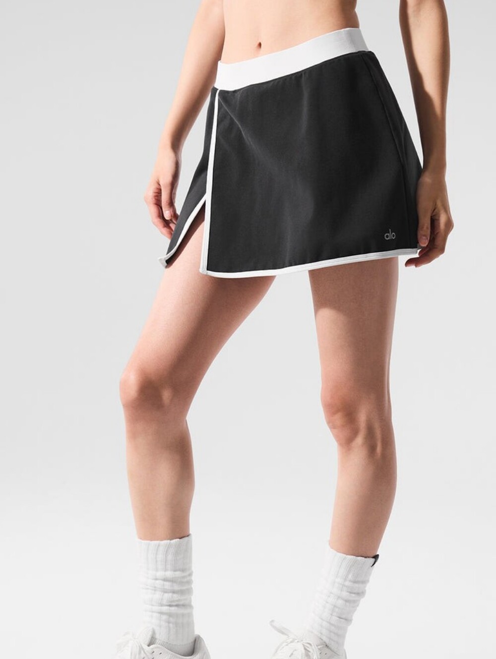 Alo Airbrush Streamlined Mini Skirt Black And White